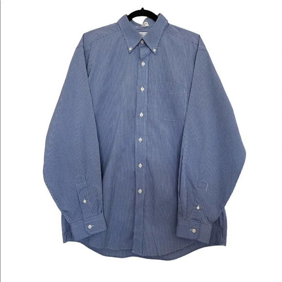 L.L. Bean Gingham Button Up Shirt Size 16 1/2 - Picture 1 of 6